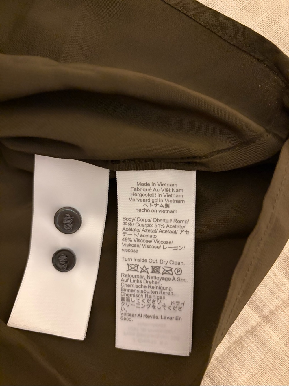 NWT Madewell brown tie neck Button-Up Shirt size S - Picture 3 of 5